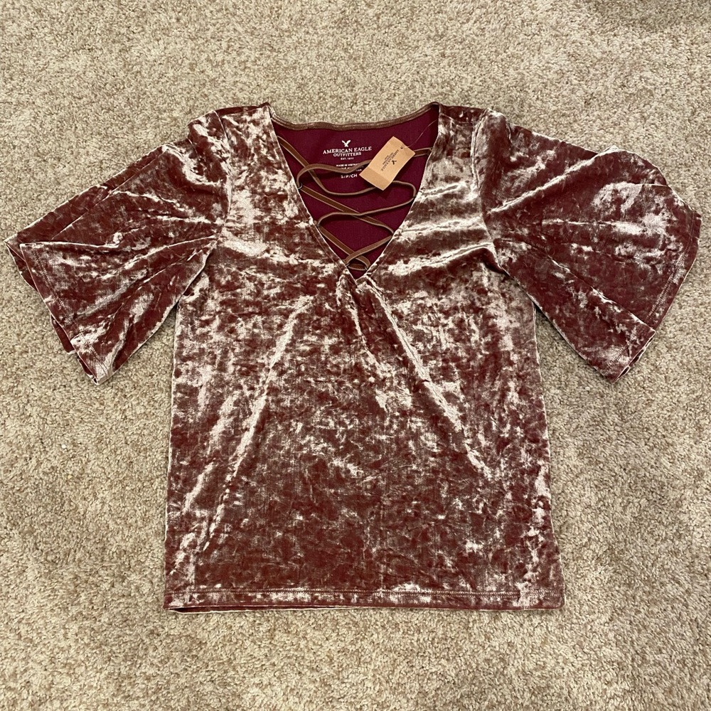 American Eagle Crushed Velvet Top (New With Tags)